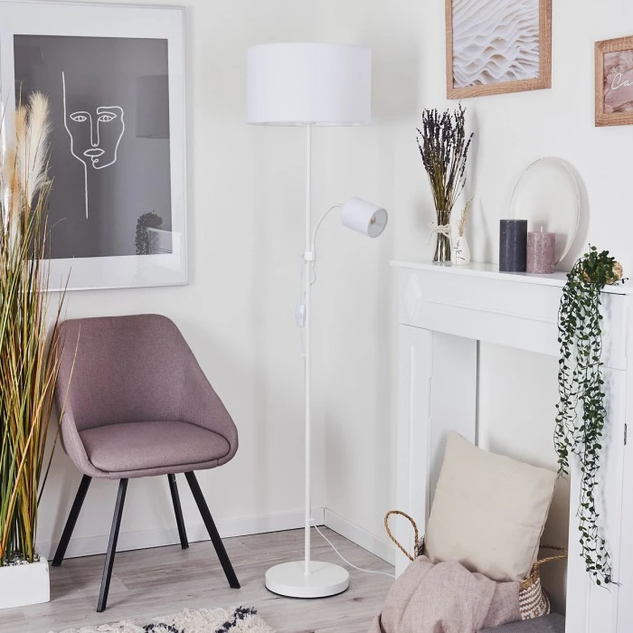 Hofstein Jobsbo Stehleuchte Weiß, 2-flammig 12 Hofstein Jobsbo Stehleuchte Weiß, 2-flammig – Bild 12