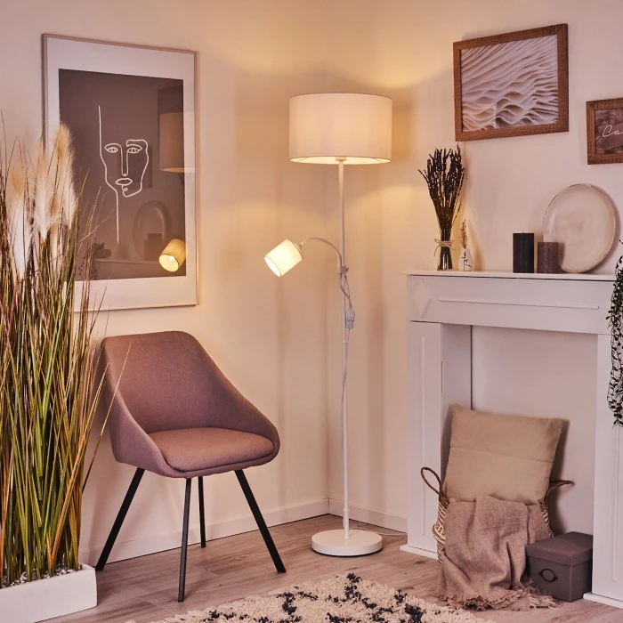 Hofstein Jobsbo Stehleuchte Weiß, 2-flammig 9 Hofstein Jobsbo Stehleuchte Weiß, 2-flammig – Bild 9