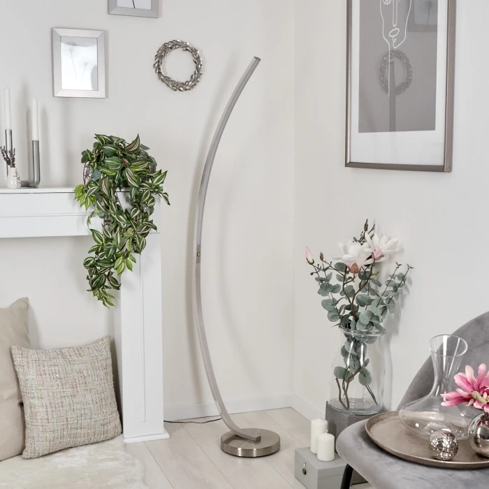 Hofstein Kimbolton Bogenlampe LED Nickel-Matt, 1-flammig 10 Hofstein Kimbolton Bogenlampe LED Nickel-Matt, 1-flammig – Bild 10