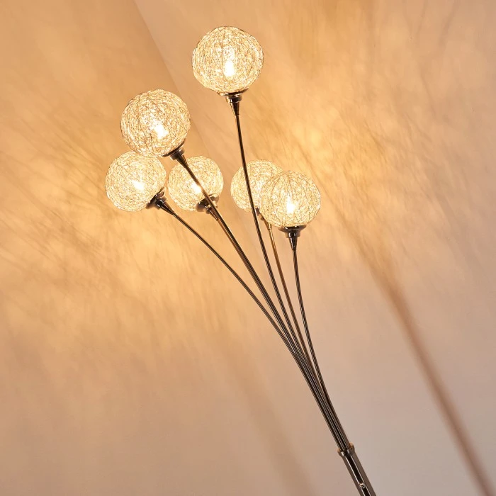 Hofstein Kitee Stehleuchte Edelstahl, 6-flammig 6 Hofstein Kitee Stehleuchte Edelstahl, 6-flammig – Bild 6