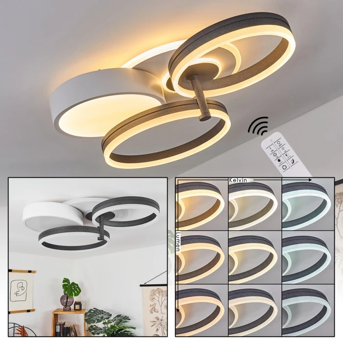 Hofstein Kolo Deckenleuchte LED Anthrazit, Weiß, 1-flammig 1 Hofstein Kolo Deckenleuchte LED Anthrazit, Weiß, 1-flammig