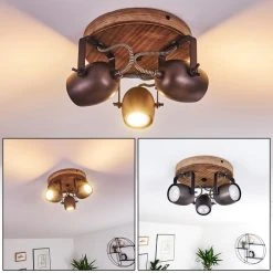 Hofstein Kuah Deckenleuchte Schwarz, 3-flammig