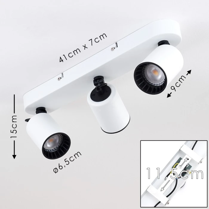 Hofstein Kullaberg Deckenleuchte Weiß, 3-flammig 2 Hofstein Kullaberg Deckenleuchte Weiß, 3-flammig – Bild 2