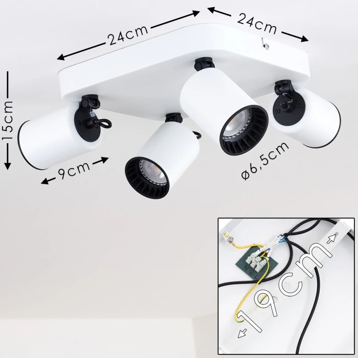 Hofstein Kullaberg Deckenleuchte Weiß, 4-flammig 2 Hofstein Kullaberg Deckenleuchte Weiß, 4-flammig – Bild 2