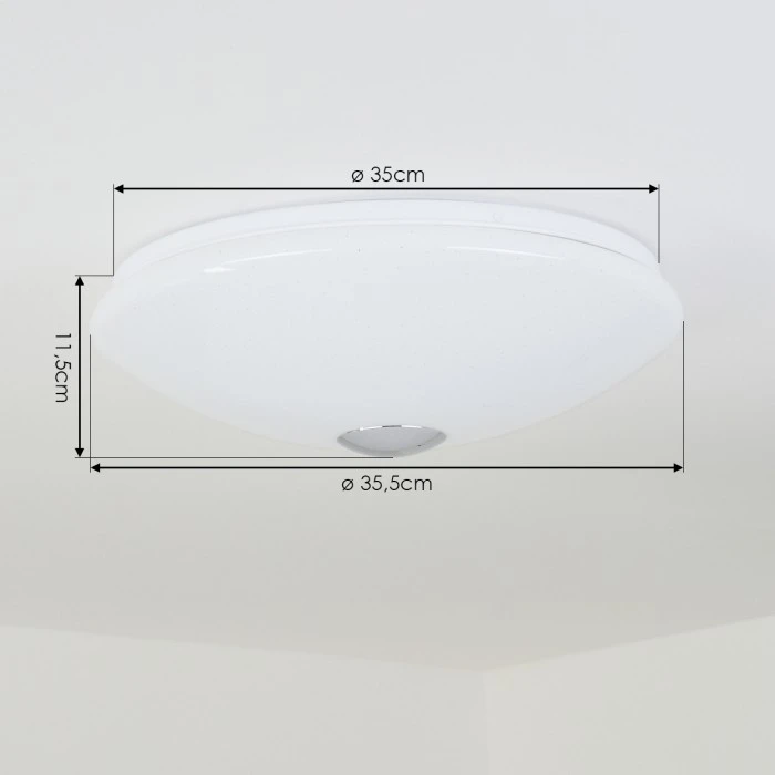 Hofstein Langlois Deckenleuchte Weiß, 1-flammig 4 Hofstein Langlois Deckenleuchte Weiß, 1-flammig – Bild 4