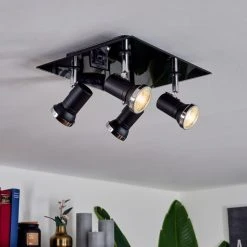 Hofstein Lanrigan Deckenleuchte Chrom, Schwarz, 4-flammig -Bürolampen Verkäufe lanrigan deckenleuchte h3654101 8