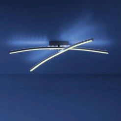 Leuchten Direkt ALINA Deckenleuchte LED Stahl gebürstet, 2-flammig, Fernbedienung, Farbwechsler -Bürolampen Verkäufe leuchten direkt alina deckenleuchte 11255 55 10