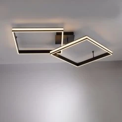 Leuchten Direkt ELIS Deckenleuchte LED Schwarz, 2-flammig, Fernbedienung