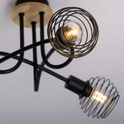 Leuchten Direkt EUGEN Deckenleuchte Schwarz, Naturfarben, 3-flammig -Bürolampen Verkäufe leuchten direkt eugen deckenleuchte 15923 79 2