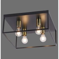 Leuchten Direkt FABIO Deckenleuchte Messing, Schwarz, 4-flammig -Bürolampen Verkäufe leuchten direkt fabio deckenleuchte 15817 60 3