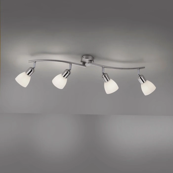 Leuchten Direkt KARO Deckenleuchte Stahl gebürstet, 4-flammig 4 Leuchten Direkt KARO Deckenleuchte Stahl gebürstet, 4-flammig – Bild 4