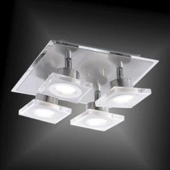 Leuchten Direkt KOVI Deckenleuchte LED Edelstahl, 4-flammig