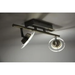 Leuchten Direkt LOLA-MIKE Deckenleuchte LED Edelstahl, 2-flammig, Fernbedienung, Farbwechsler -Bürolampen Verkäufe leuchten direkt lola mike deckenleuchte 12092 55 2