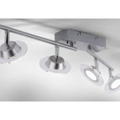 Leuchten Direkt LOLA-MIKE Deckenleuchte LED Edelstahl, 4-flammig, Fernbedienung, Farbwechsler -Bürolampen Verkäufe leuchten direkt lola mike deckenleuchte 12094 55 5