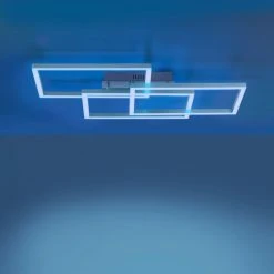 Leuchten Direkt LOLAsmart-MAXI Deckenleuchte LED Stahl gebürstet, 3-flammig, Fernbedienung, Farbwechsler -Bürolampen Verkäufe leuchten direkt lolasmart maxi deckenleuchte 16431 55 11