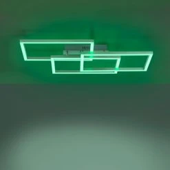 Leuchten Direkt LOLAsmart-MAXI Deckenleuchte LED Stahl gebürstet, 3-flammig, Fernbedienung, Farbwechsler -Bürolampen Verkäufe leuchten direkt lolasmart maxi deckenleuchte 16431 55 12