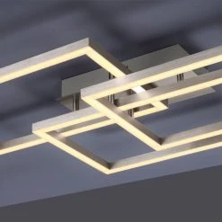 Leuchten Direkt LOLAsmart-MAXI Deckenleuchte LED Stahl gebürstet, 3-flammig, Fernbedienung, Farbwechsler -Bürolampen Verkäufe leuchten direkt lolasmart maxi deckenleuchte 16431 55 3