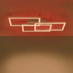 Leuchten Direkt LOLAsmart-MAXI Deckenleuchte LED Stahl gebürstet, 3-flammig, Fernbedienung, Farbwechsler -Bürolampen Verkäufe leuchten direkt lolasmart maxi deckenleuchte 16431 55 5