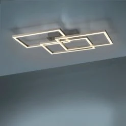 Leuchten Direkt LOLAsmart-MAXI Deckenleuchte LED Stahl gebürstet, 3-flammig, Fernbedienung, Farbwechsler -Bürolampen Verkäufe leuchten direkt lolasmart maxi deckenleuchte 16431 55 7