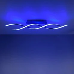 Leuchten Direkt LOLAsmart-SWING Deckenleuchte LED Stahl gebürstet, 2-flammig, Fernbedienung, Farbwechsler -Bürolampen Verkäufe leuchten direkt lolasmart swing deckenleuchte 11993 55 6