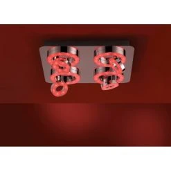 Leuchten Direkt Ls-TIM Deckenleuchte LED Chrom, 4-flammig, Fernbedienung, Farbwechsler -Bürolampen Verkäufe leuchten direkt ls tim deckenleuchte 14662 17 11