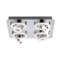 Leuchten Direkt Ls-TIM Deckenleuchte LED Chrom, 4-flammig, Fernbedienung, Farbwechsler -Bürolampen Verkäufe leuchten direkt ls tim deckenleuchte 14662 17 8