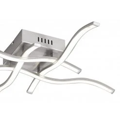 Leuchten Direkt Leuchtendirekt WAVE Deckenleuchte LED Edelstahl, 4-flammig