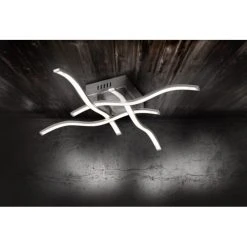 Leuchten Direkt Leuchtendirekt WAVE Deckenleuchte LED Edelstahl, 4-flammig -Bürolampen Verkäufe leuchtendirekt wave deckenleuchte 15131 55 2