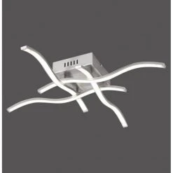 Leuchten Direkt Leuchtendirekt WAVE Deckenleuchte LED Edelstahl, 4-flammig -Bürolampen Verkäufe leuchtendirekt wave deckenleuchte 15131 55 4