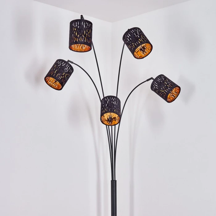 Hofstein Liared Stehleuchte Schwarz, 5-flammig 8 Hofstein Liared Stehleuchte Schwarz, 5-flammig – Bild 8