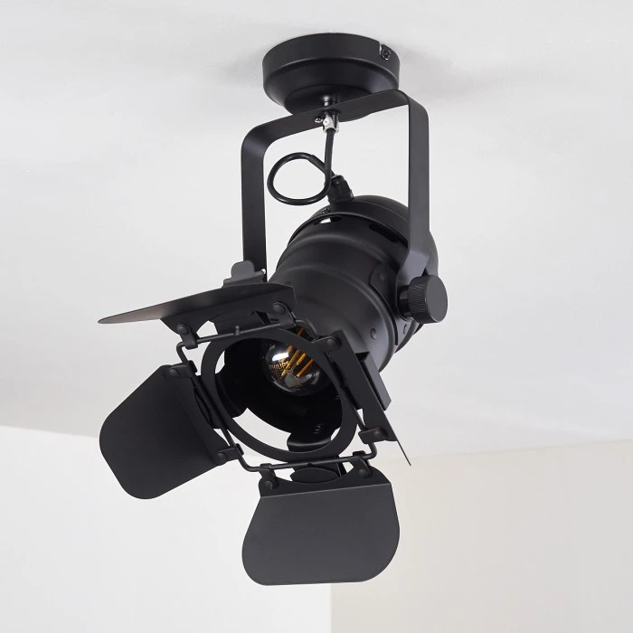 Hofstein Lichinga Deckenleuchte Schwarz, 1-flammig 3 Hofstein Lichinga Deckenleuchte Schwarz, 1-flammig – Bild 3