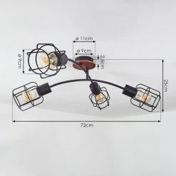 Hofstein Loedingen Deckenleuchte Schwarz, Naturfarben, 4-flammig 8 Hofstein Loedingen Deckenleuchte Schwarz, Naturfarben, 4-flammig -Bürolampen Verkäufe loedingen deckenleuchte h3442036 2