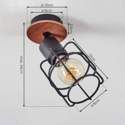 Hofstein Loedingen Deckenleuchte Schwarz, Holz dunkel, 1-flammig -Bürolampen Verkäufe loedingen deckenleuchte h3442425 3