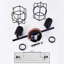 Hofstein Loedingen Deckenleuchte Schwarz, Holz dunkel, 2-flammig -Bürolampen Verkäufe loedingen deckenleuchte h3442968 4