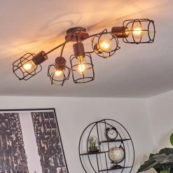 Hofstein Loedingen Deckenleuchte Schwarz, Braun, 5-flammig -Bürolampen Verkäufe loedingen deckenleuchte h3443323 10