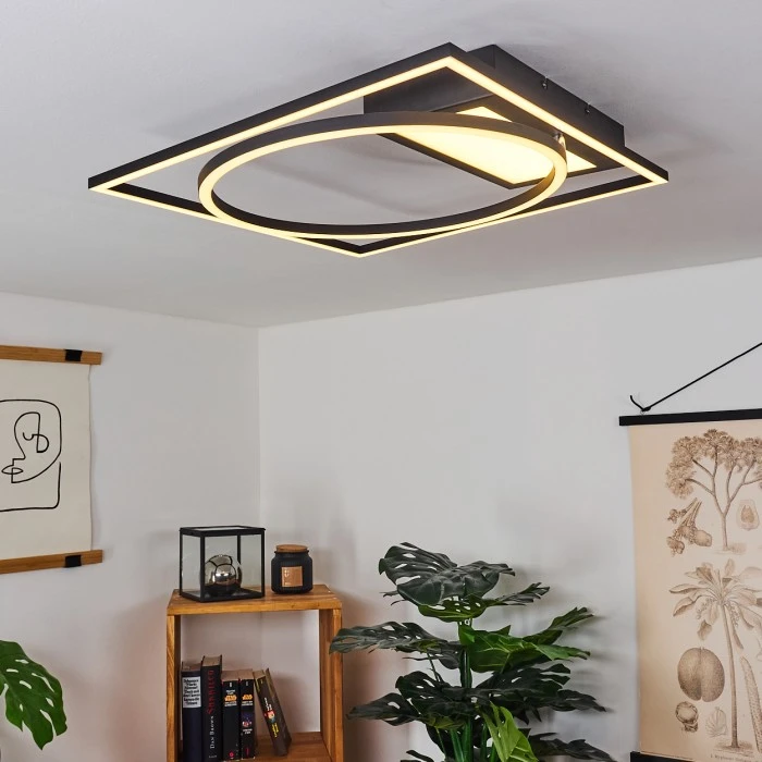 Hofstein Loftheim Deckenleuchte LED Chrom, Schwarz, Weiß, 1-flammig, Fernbedienung 9 Hofstein Loftheim Deckenleuchte LED Chrom, Schwarz, Weiß, 1-flammig, Fernbedienung – Bild 9