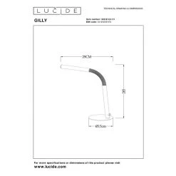 Lucide GILLY Schreibtischleuchte LED Weiß, 1-flammig -Bürolampen Verkäufe lucide gilly schreibtischleuchte 36612 04 31 4