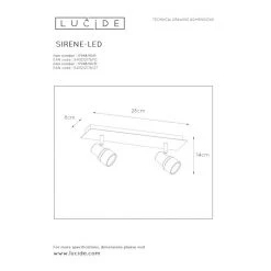 Lucide SIRENE Deckenleuchte LED Weiß, 2-flammig -Bürolampen Verkäufe lucide sirene deckenleuchte 17948 10 31 3