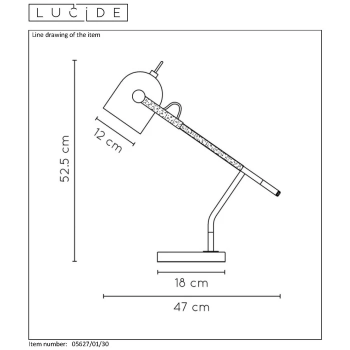 Lucide WAYLON Schreibtischlampe Schwarz, 1-flammig 8 Lucide WAYLON Schreibtischlampe Schwarz, 1-flammig – Bild 8