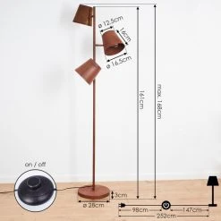 Hofstein Lungre Stehleuchte Rostfarben, 3-flammig -Bürolampen Verkäufe lungre stehleuchte h3422038 3