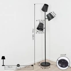 Hofstein Lungre Stehleuchte Altsilber, 3-flammig -Bürolampen Verkäufe lungre stehleuchte h3443637 3