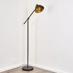 Hofstein Luven Stehleuchte Schwarz, Gold, Schwarz-Gold, 1-flammig -Bürolampen Verkäufe luven stehleuchte h3335802 do1 15