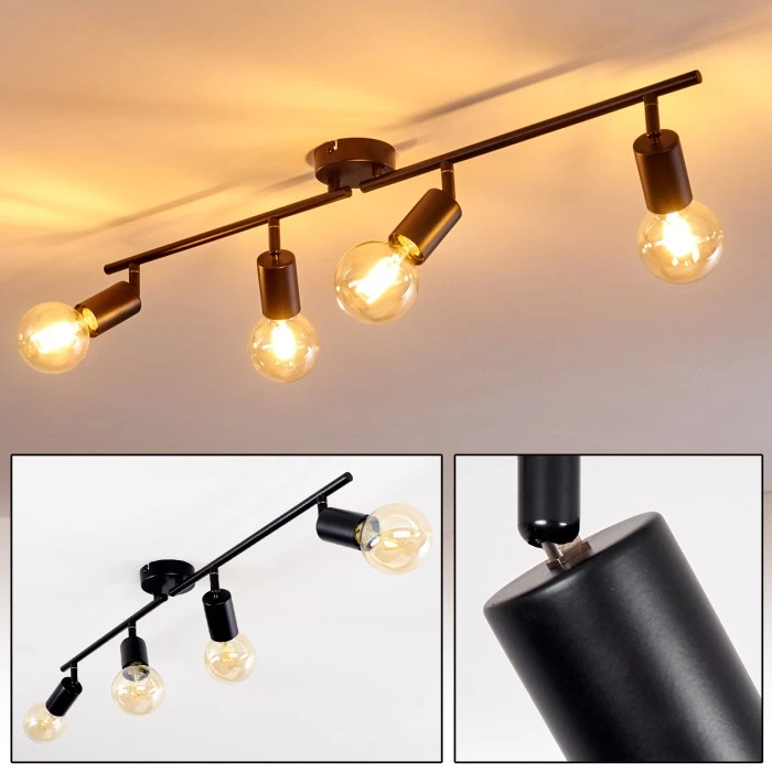 Hofstein Maidford Deckenleuchte Schwarz, 4-flammig 1 Hofstein Maidford Deckenleuchte Schwarz, 4-flammig