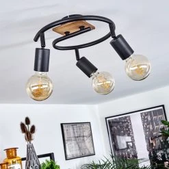 Hofstein Maidford Deckenleuchte Schwarz, Holz dunkel, 3-flammig 21 Hofstein Maidford Deckenleuchte Schwarz, Holz dunkel, 3-flammig -Bürolampen Verkäufe maidford deckenleuchte h3388099 9