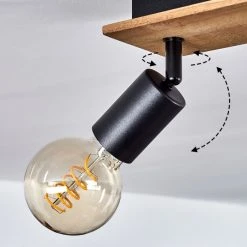 Hofstein Maidford Deckenleuchte Schwarz, Holz dunkel, 4-flammig -Bürolampen Verkäufe maidford deckenleuchte h3388105 5