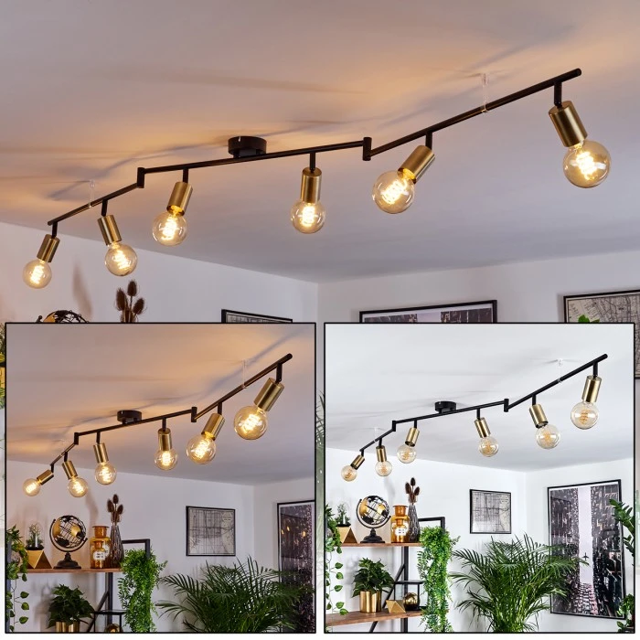 Hofstein Maidford Deckenleuchte Schwarz, 6-flammig 1 Hofstein Maidford Deckenleuchte Schwarz, 6-flammig