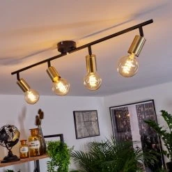 Hofstein Maidfordo Deckenleuchte Messing, Schwarz, 4-flammig -Bürolampen Verkäufe maidfordo deckenleuchte h3388136 8