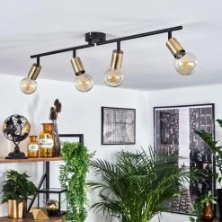 Hofstein Maidfordo Deckenleuchte Messing, Schwarz, 4-flammig -Bürolampen Verkäufe maidfordo deckenleuchte h3388136 9