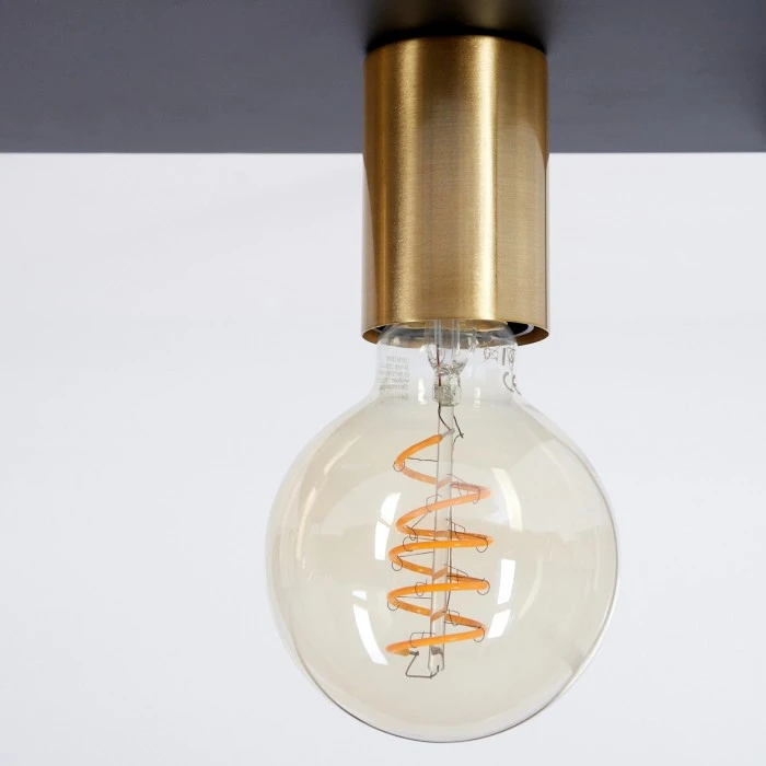 Hofstein Malao Deckenleuchte Messing, Schwarz, 3-flammig 3 Hofstein Malao Deckenleuchte Messing, Schwarz, 3-flammig – Bild 3