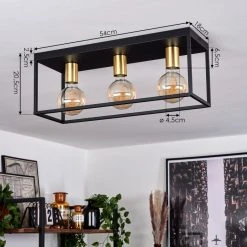 Hofstein Malao Deckenleuchte Messing, Schwarz, 3-flammig 14 Hofstein Malao Deckenleuchte Messing, Schwarz, 3-flammig -Bürolampen Verkäufe malao deckenleuchte h3019276 3